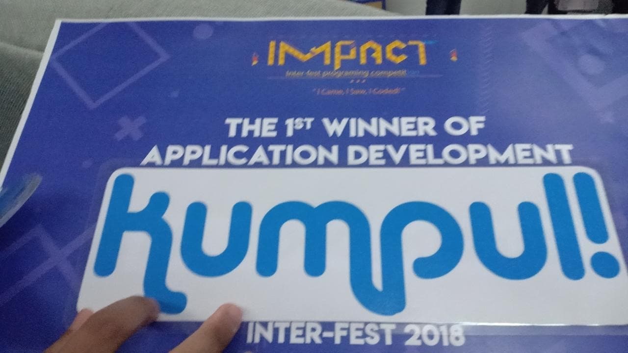 Agung's team presenting Kumpul! on stage at IMPACT Inter-fest 2018