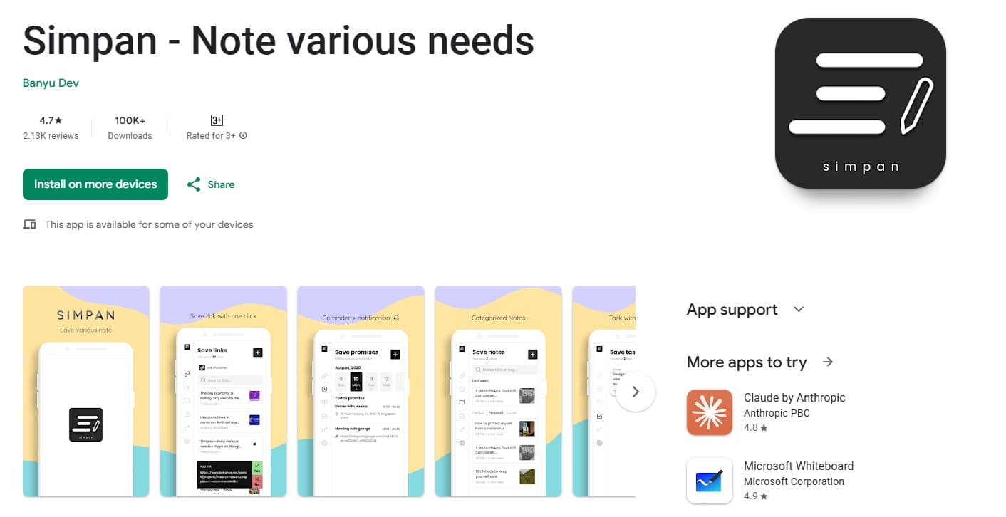 Simpan on Google Play by Banyu Dev: rated 4.7 from 2.13K reviews